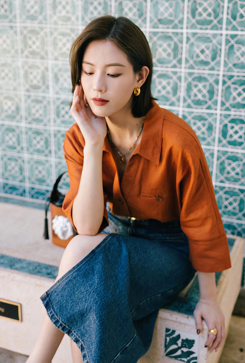 Antoine Linen Blouse - Ginger - Image 3