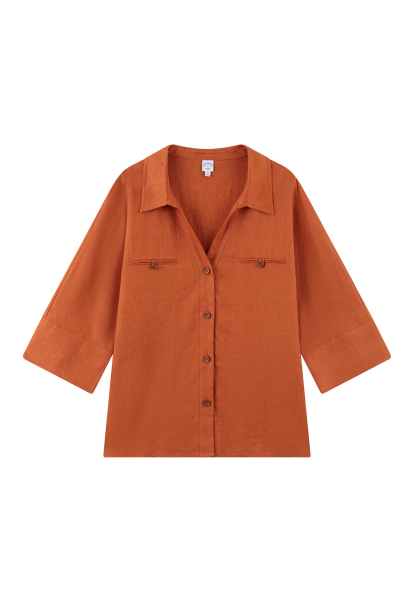 Antoine Linen Blouse - Ginger - Image 9