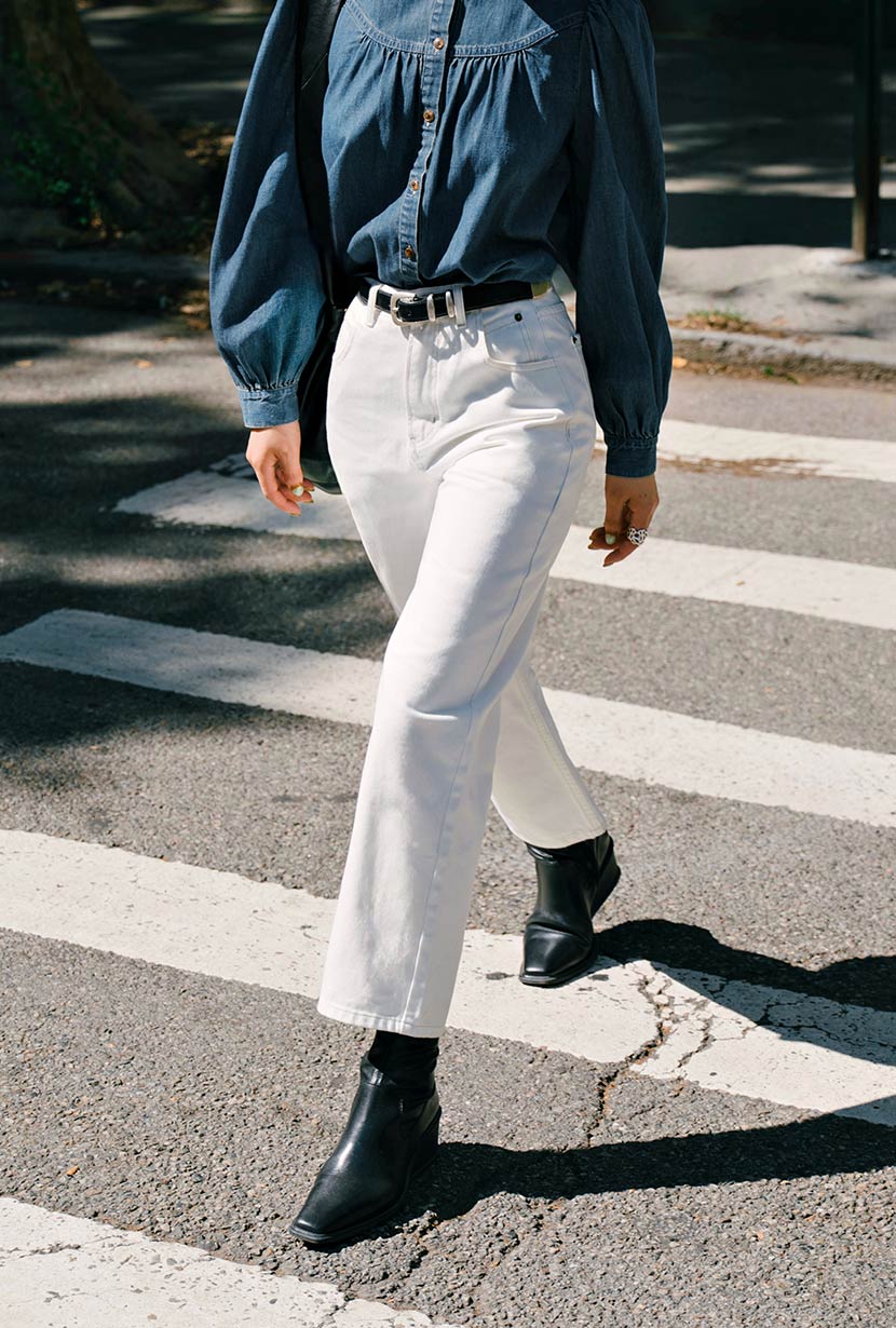 Bentley Straight Cropped Jeans - White - Image 6
