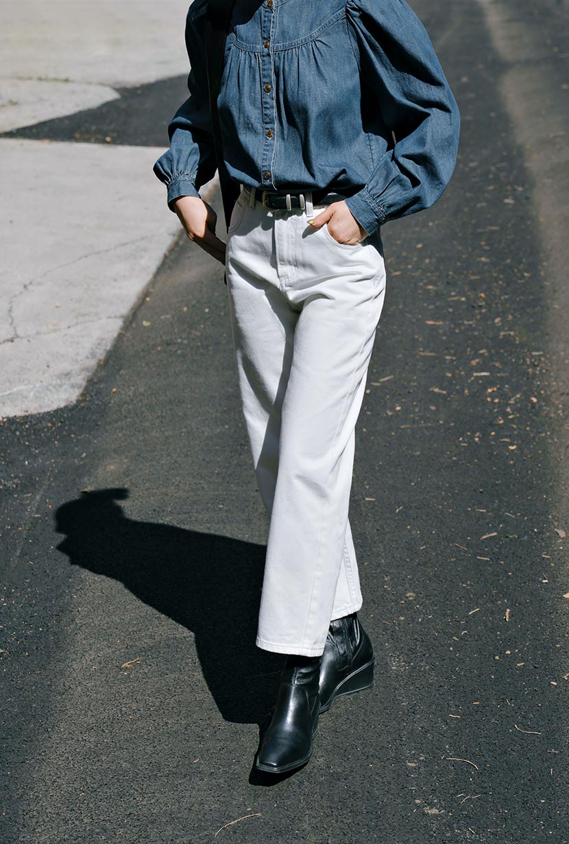 Bentley Straight Cropped Jeans - White - Image 7