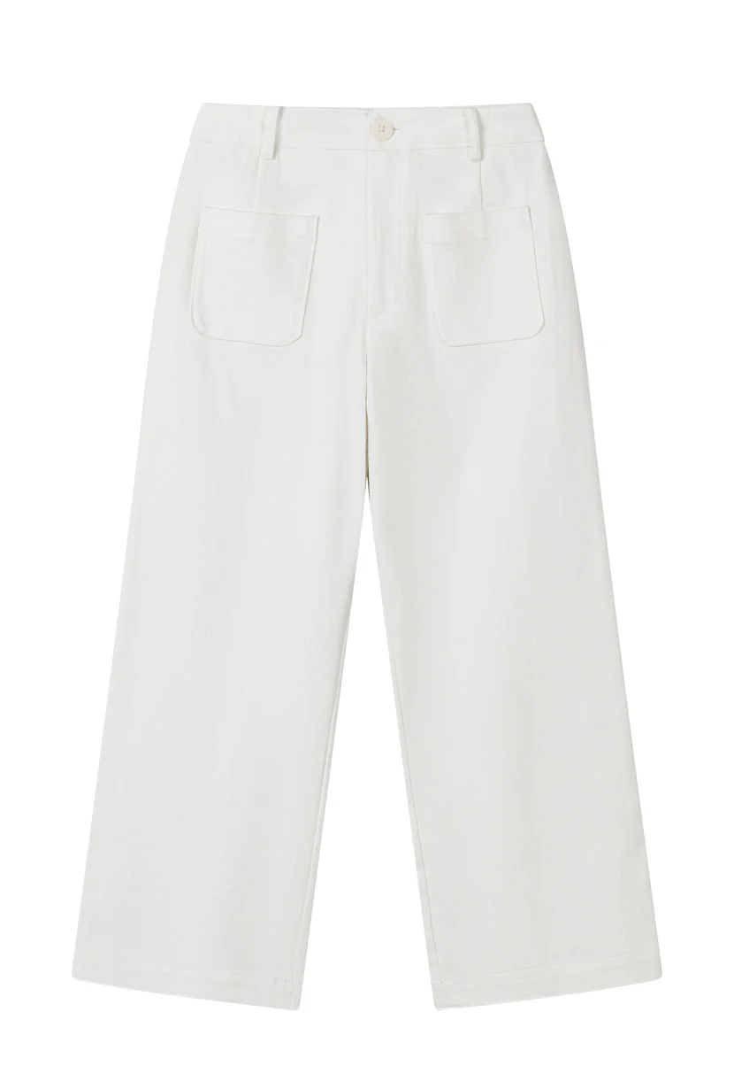 Billy Cropped Wide-Leg Stretch Jeans - White - Image 7