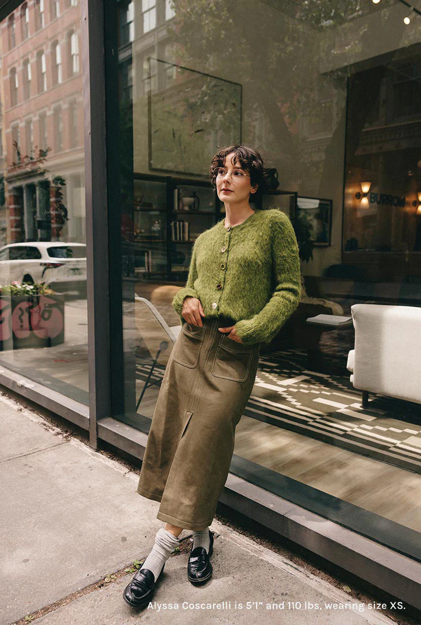Brayden Alpaca Cardigan - Olive Green - Image 7