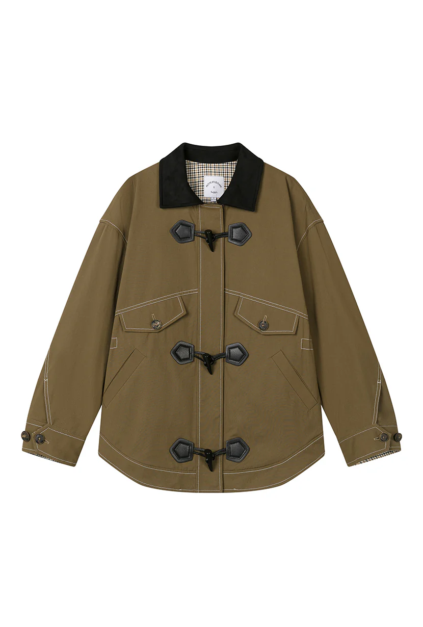 Bryce Cotton Barn Jacket - Olive Brown - Image 10