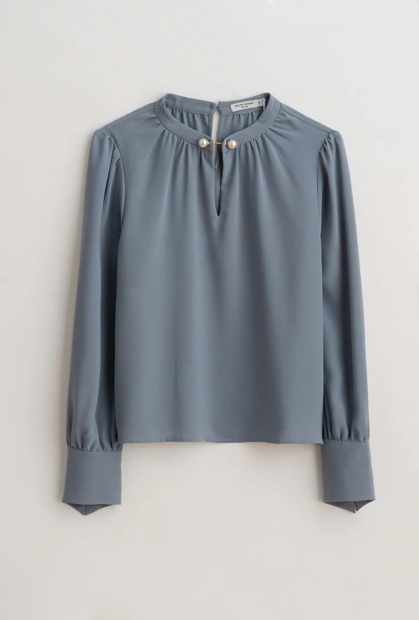 Buvette Pearl Blouse - Dusty Blue - Image 11