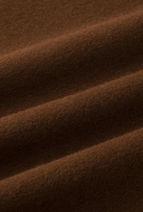 Carina Wool & Silk Scarf Coat - Chocolate - Image 9