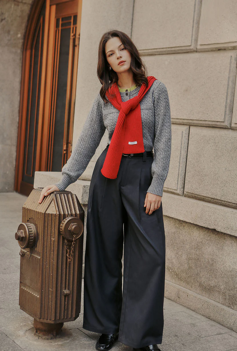 Carmina Wool Cardigan - Grey - Image 6