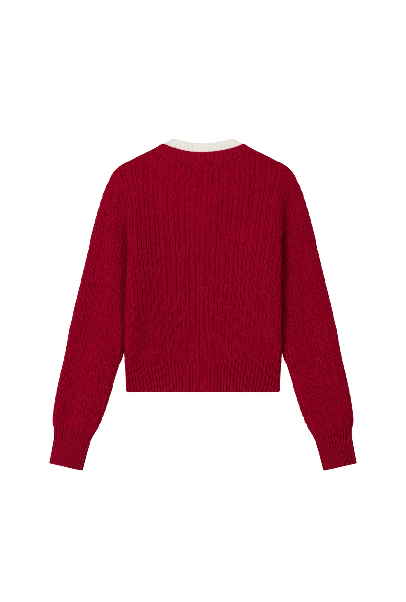 Carmina Wool Cardigan - Red - Image 8