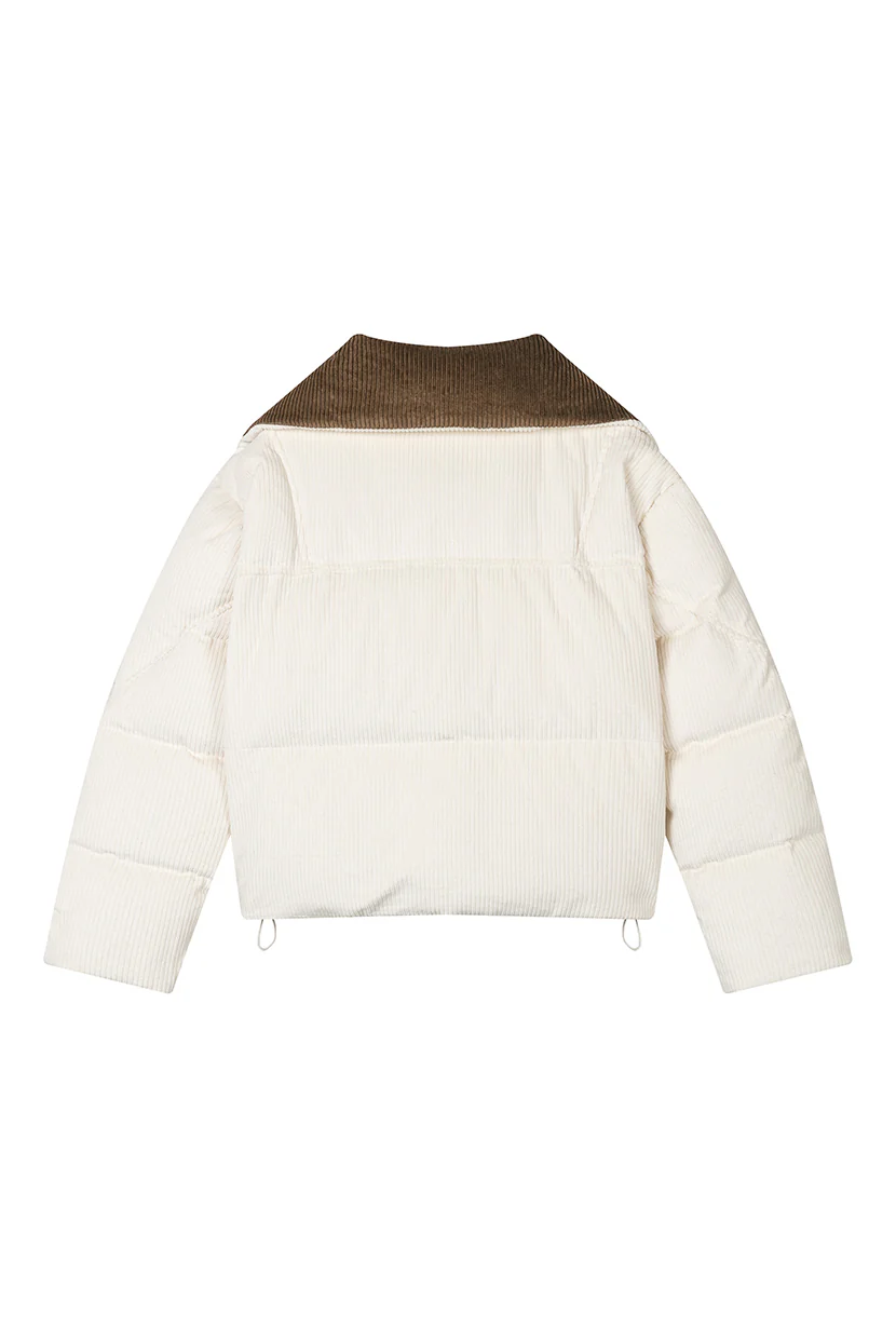 Carter Corduroy Down Jacket - Ivory - Image 8