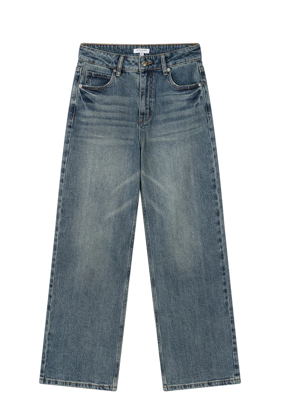 Cayden Mid Rise Straight Leg Jeans - Blue - Image 9
