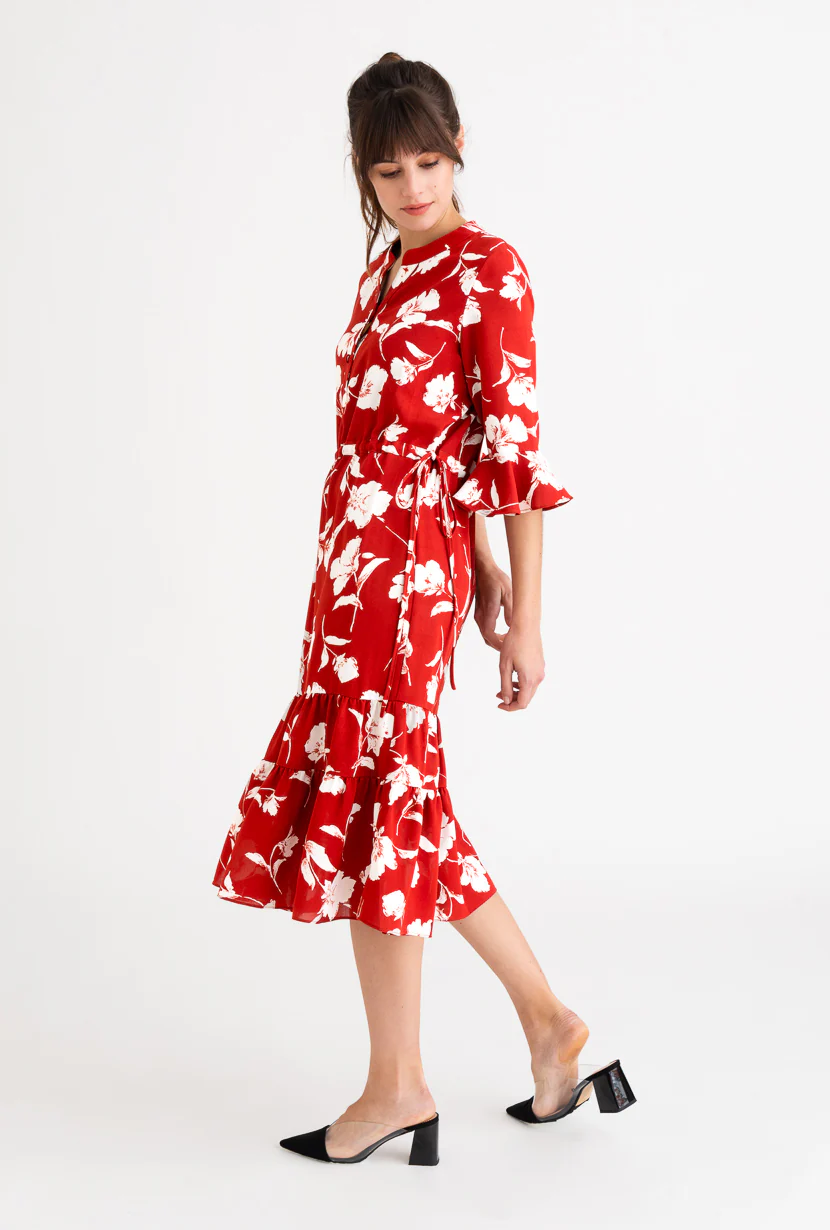 Celina Dress - Red Floral - Image 5
