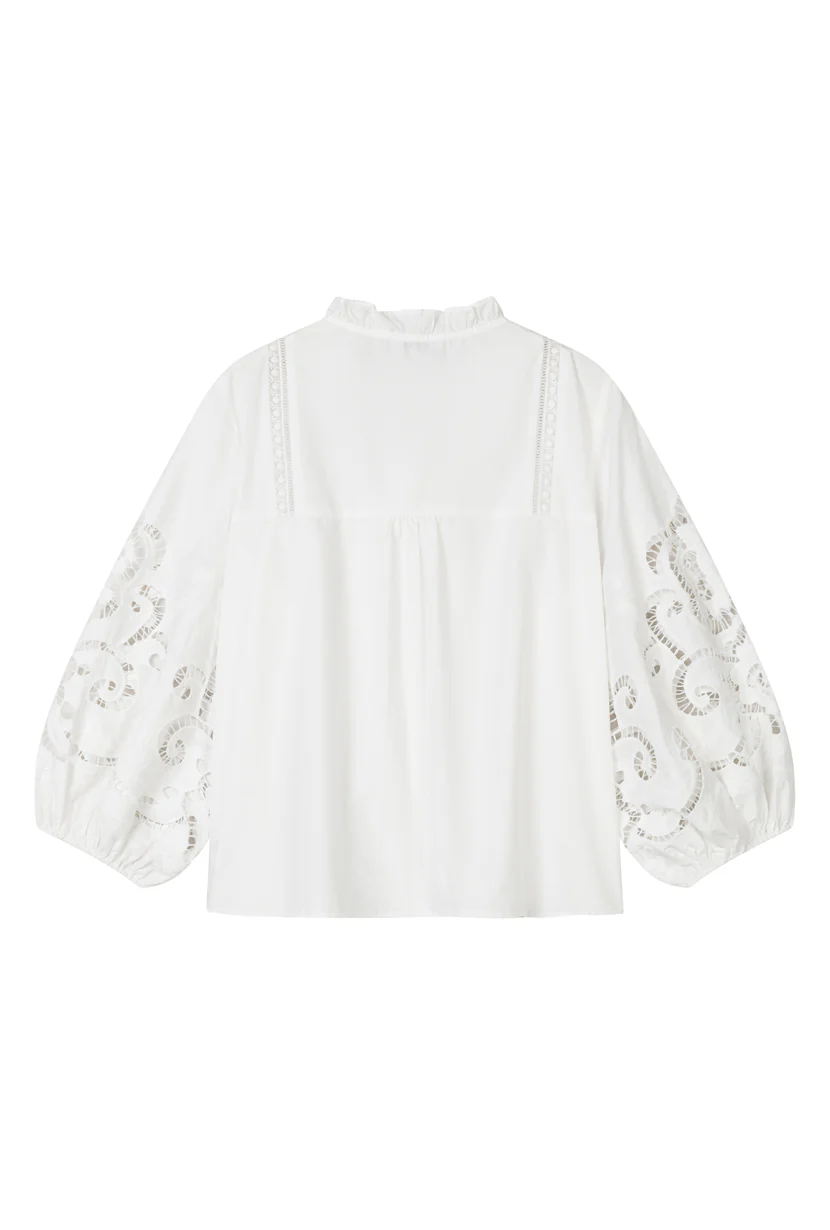 Chandler Cotton Blouse - Ivory - Image 12