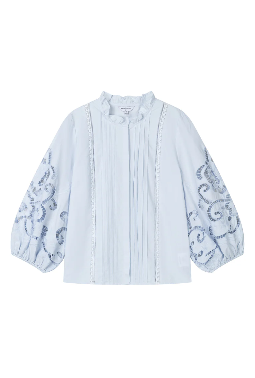 Chandler Cotton Blouse - Sky - Image 10