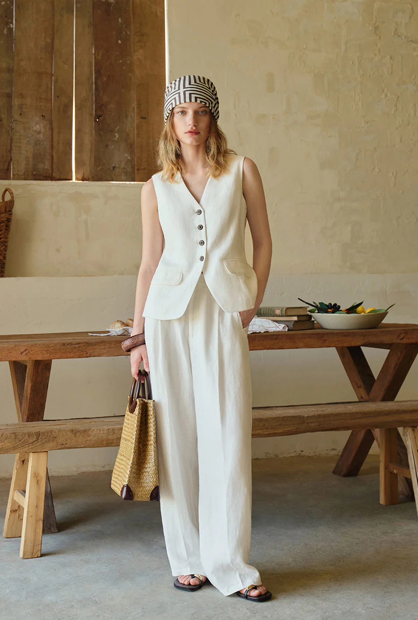Circe Linen Pants - Ivory - Image 5