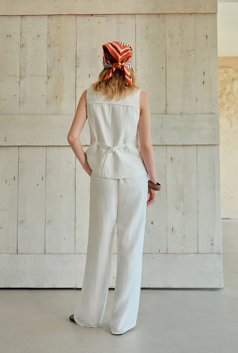 Circe Linen Pants - Ivory - Image 8