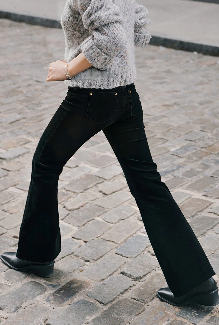Cody Corduroy Flared Pants - Black - Image 3