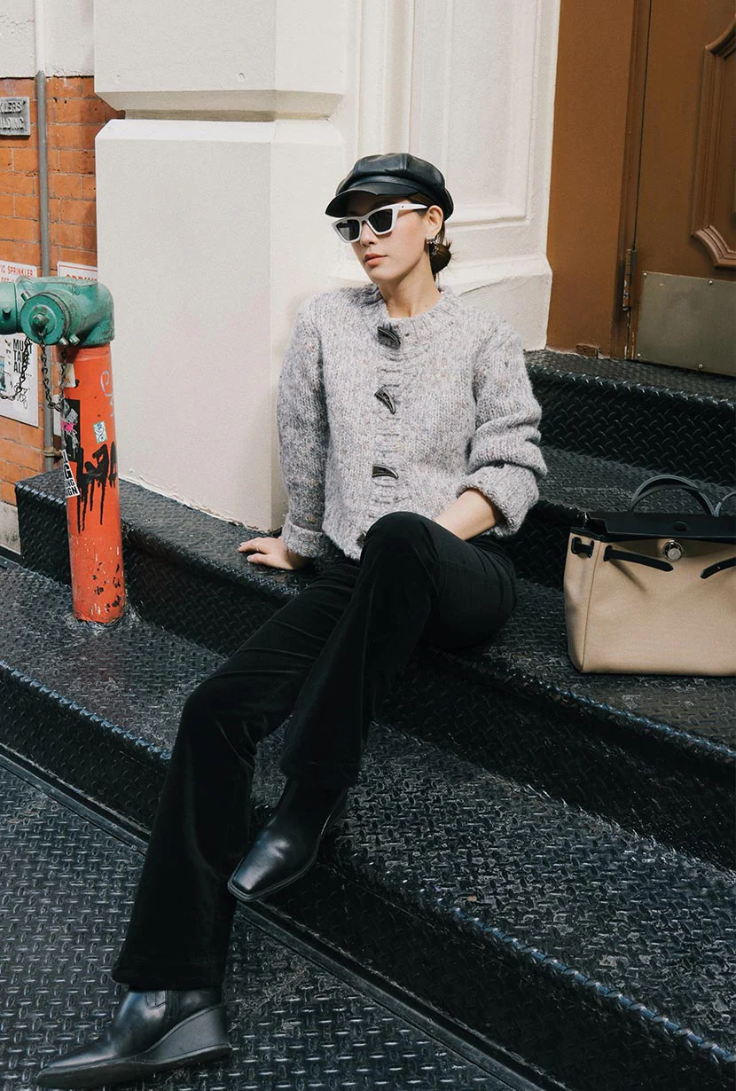 Cody Corduroy Flared Pants - Black - Image 7