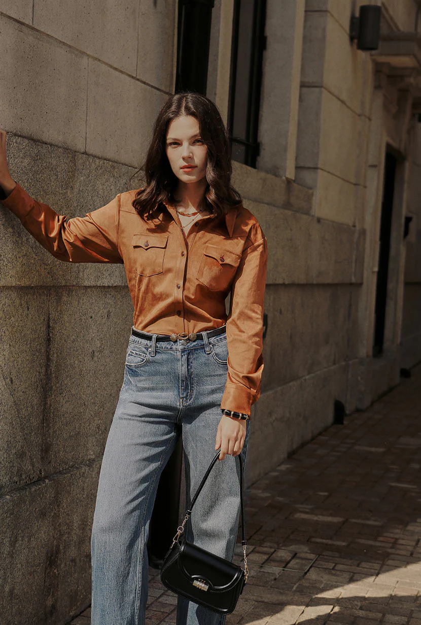 Coleen Suede Shirt - Brown - Image 6