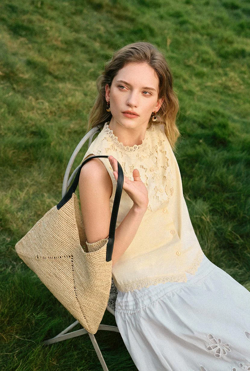 Coraline Cotton Lace Top - Butter Yellow - Image 2