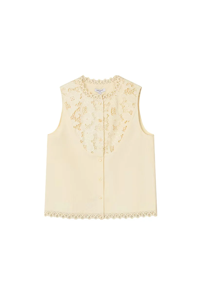 Coraline Cotton Lace Top - Butter Yellow - Image 6
