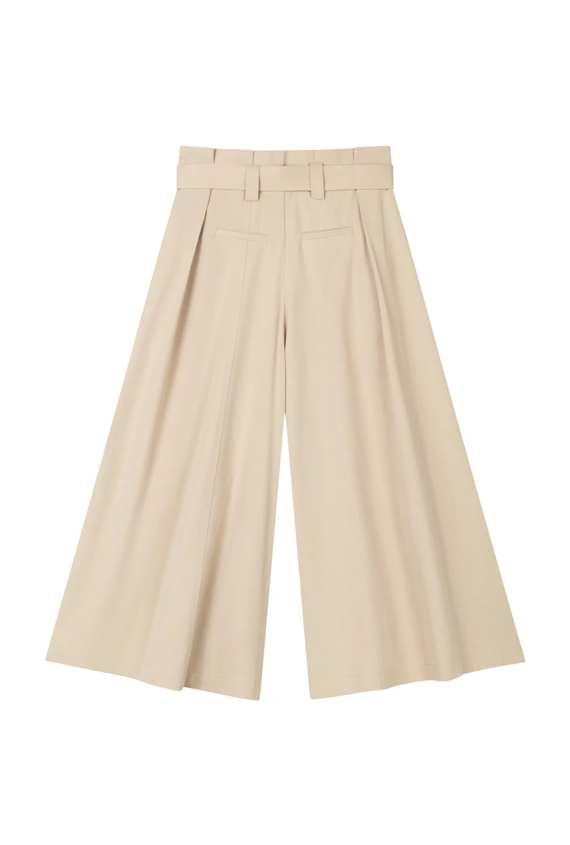 Darby Wide-Leg Cotton Pants - Khaki - Image 8
