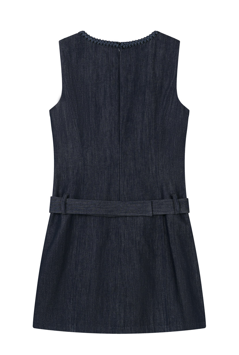 Denzel Cotton Dress - Indigo - Image 10