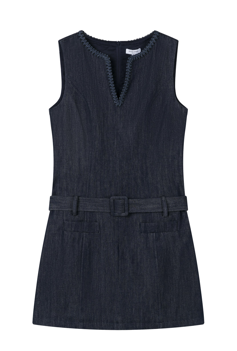 Denzel Cotton Dress - Indigo - Image 9