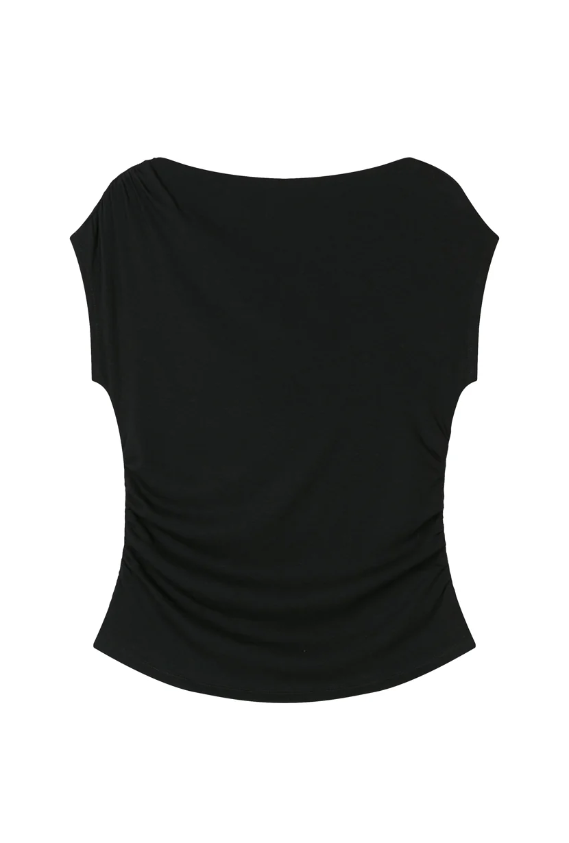 Devito Jersey Cotton Top - Black - Image 10