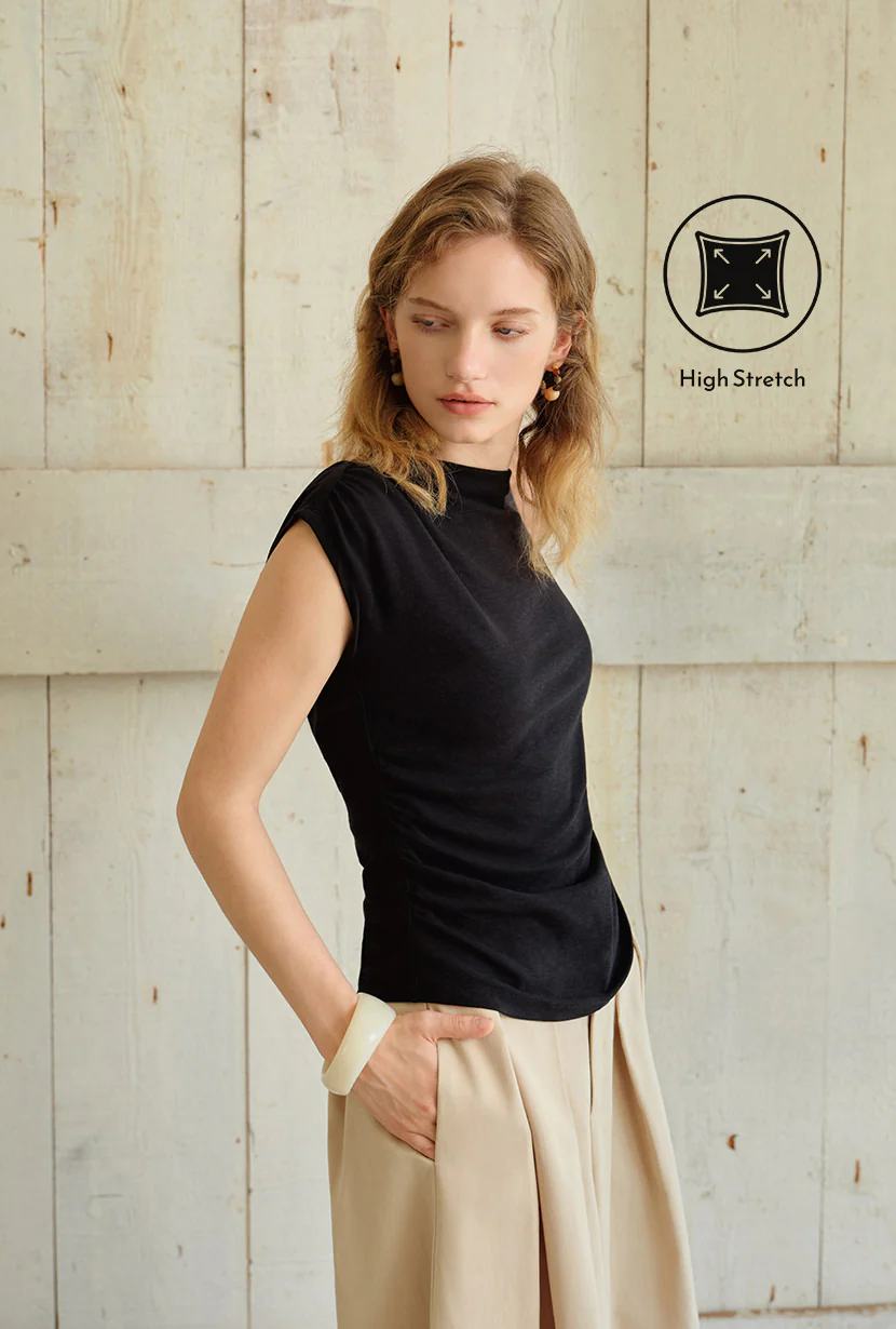 Devito Jersey Cotton Top - Black - Image 3