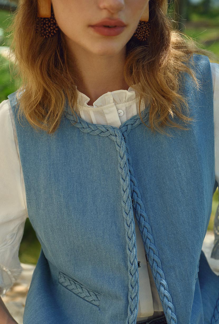 Dexter Denim Vest - Blue - Image 3