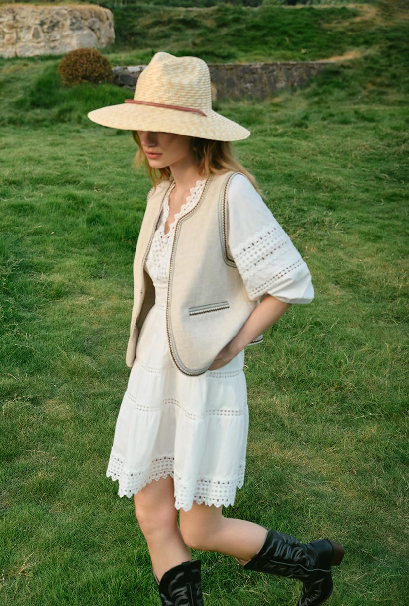 Dexter Ramie Vest - Beige - Image 5
