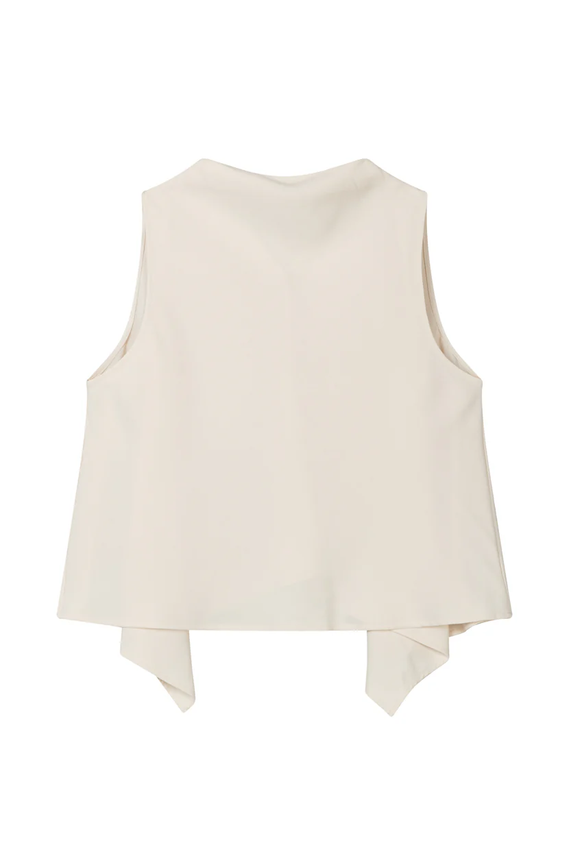Didi Cowl Neck Flared Top - Cream - Image 7