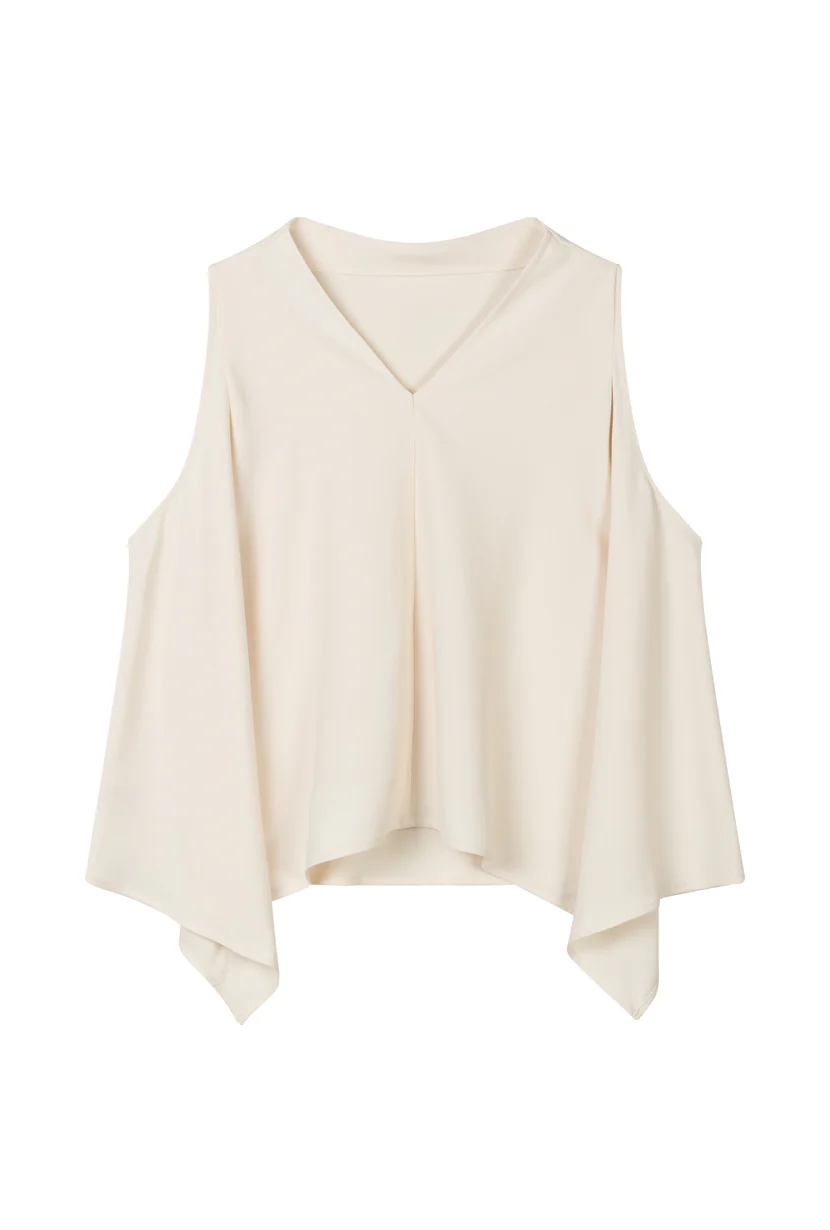 Didi Cowl Neck Flared Top - Cream - Image 8