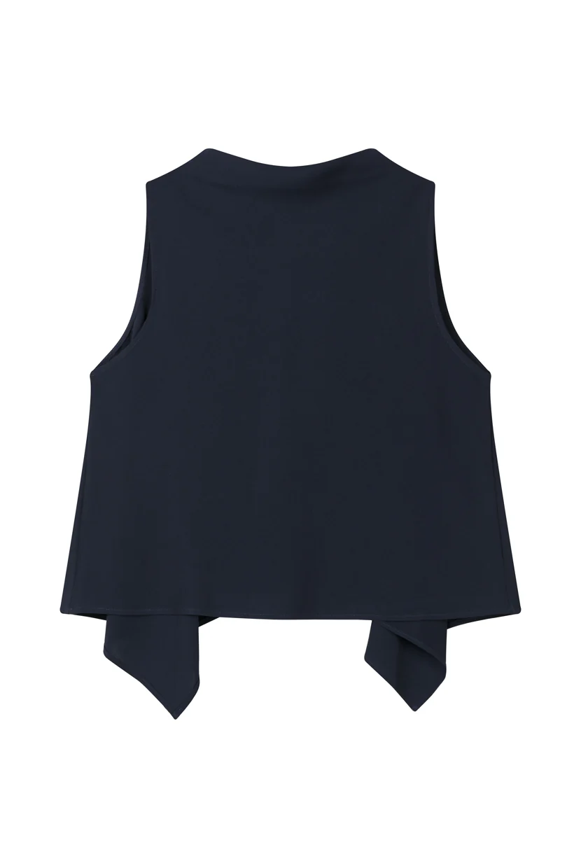 Didi Cowl Neck Flared Top - Navy - Image 7