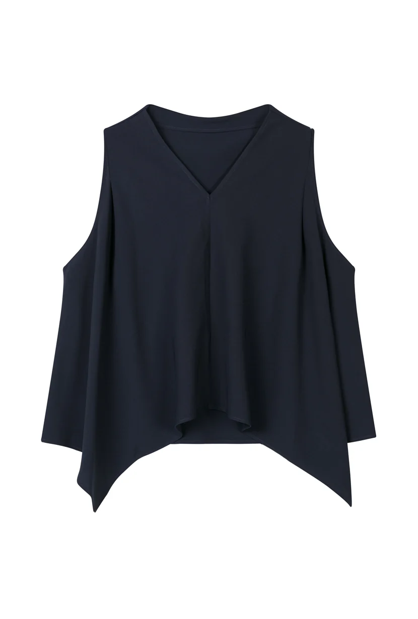 Didi Cowl Neck Flared Top - Navy - Image 8