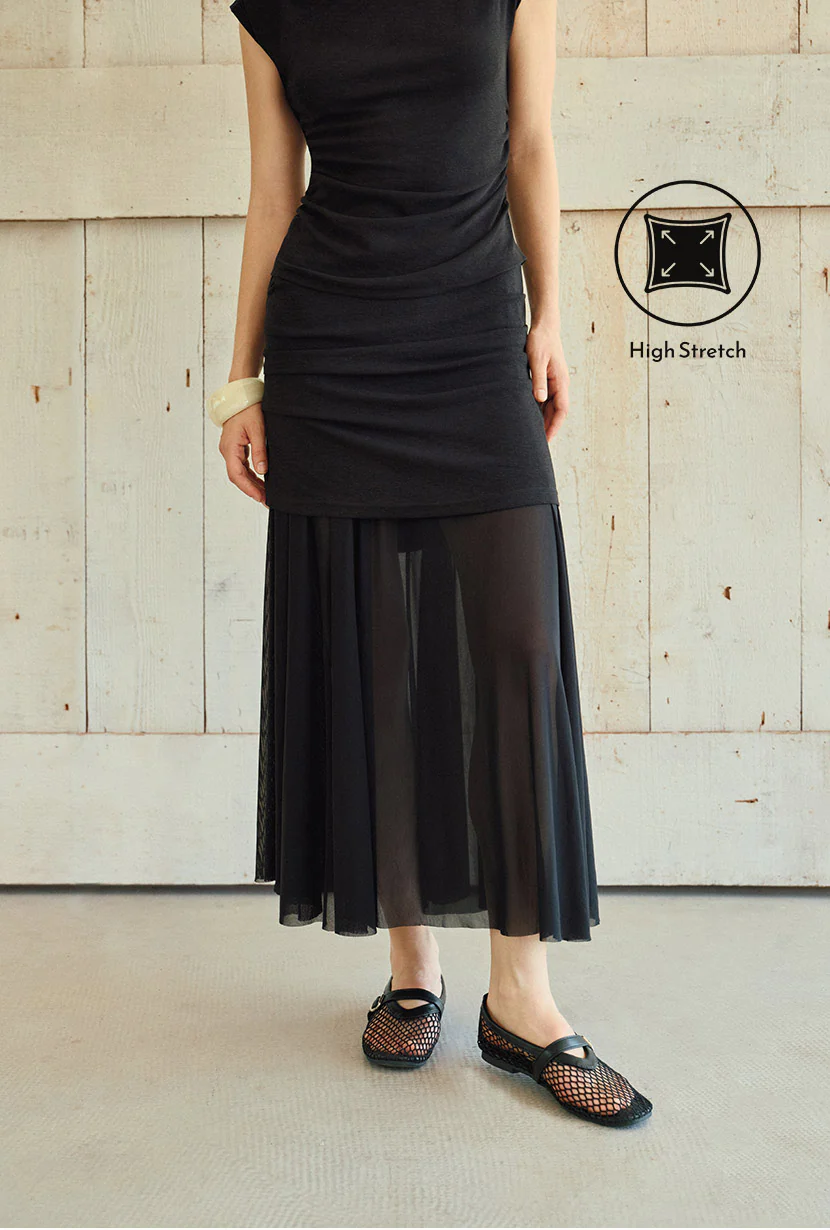 Dolly Jersey Cotton Skirt  - Black - Image 3