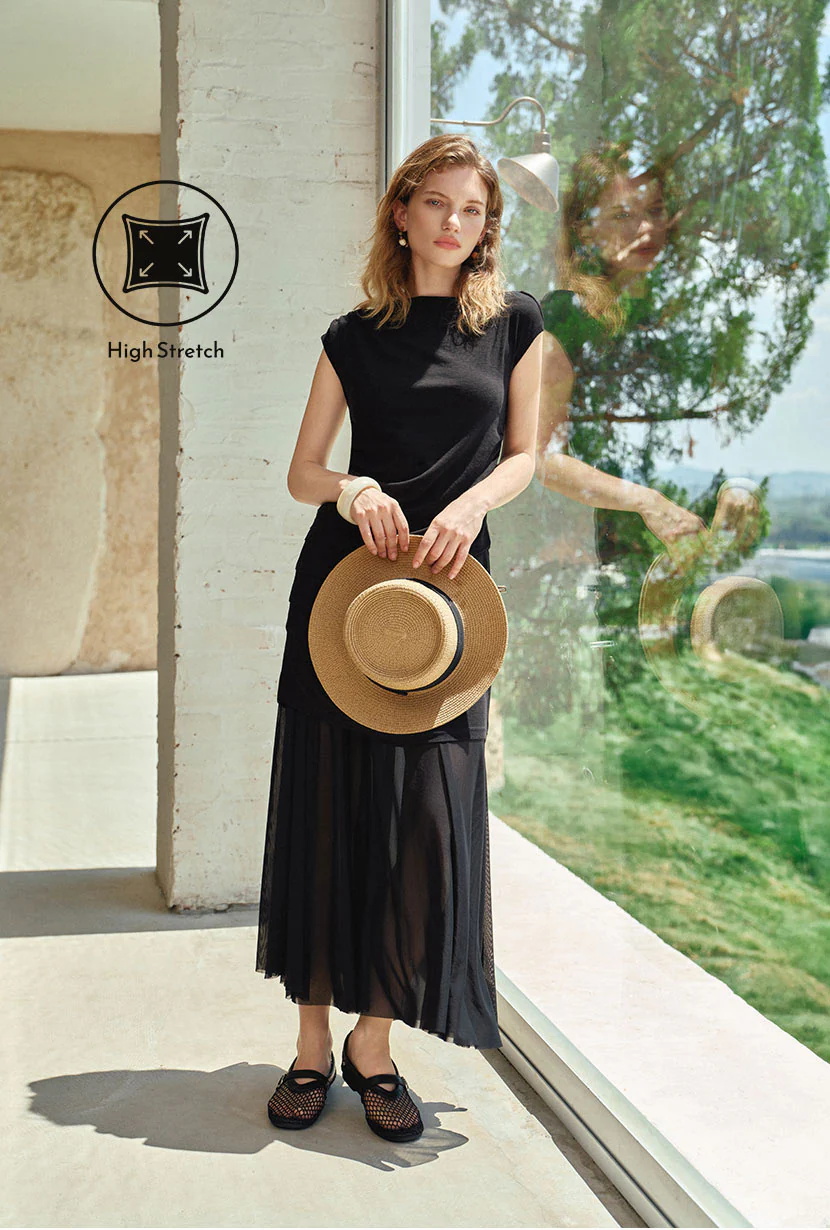 Dolly Jersey Cotton Skirt  - Black - Image 7
