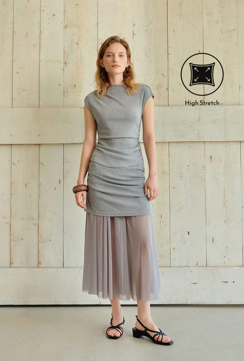 Dolly Jersey Cotton Skirt - Grey - Image 5