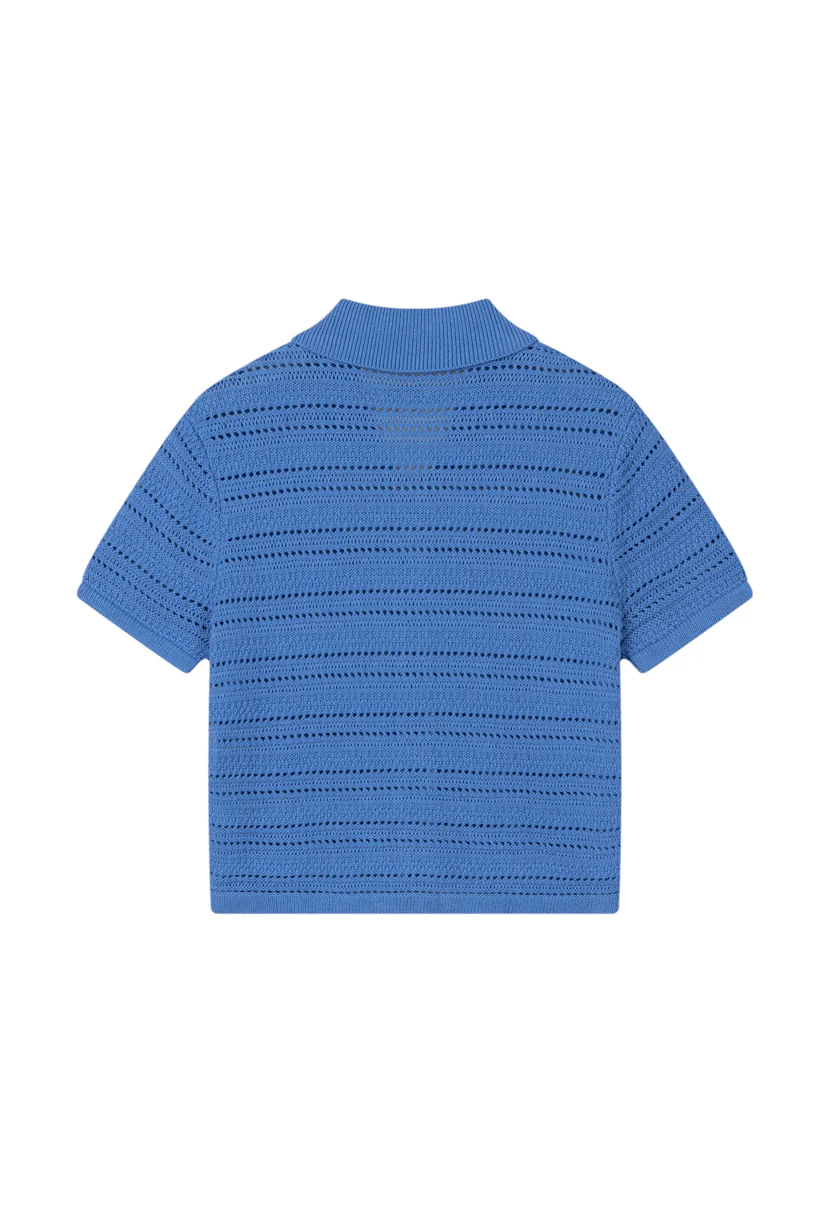 Dotty Cotton Crochet Top - Blue - Image 8