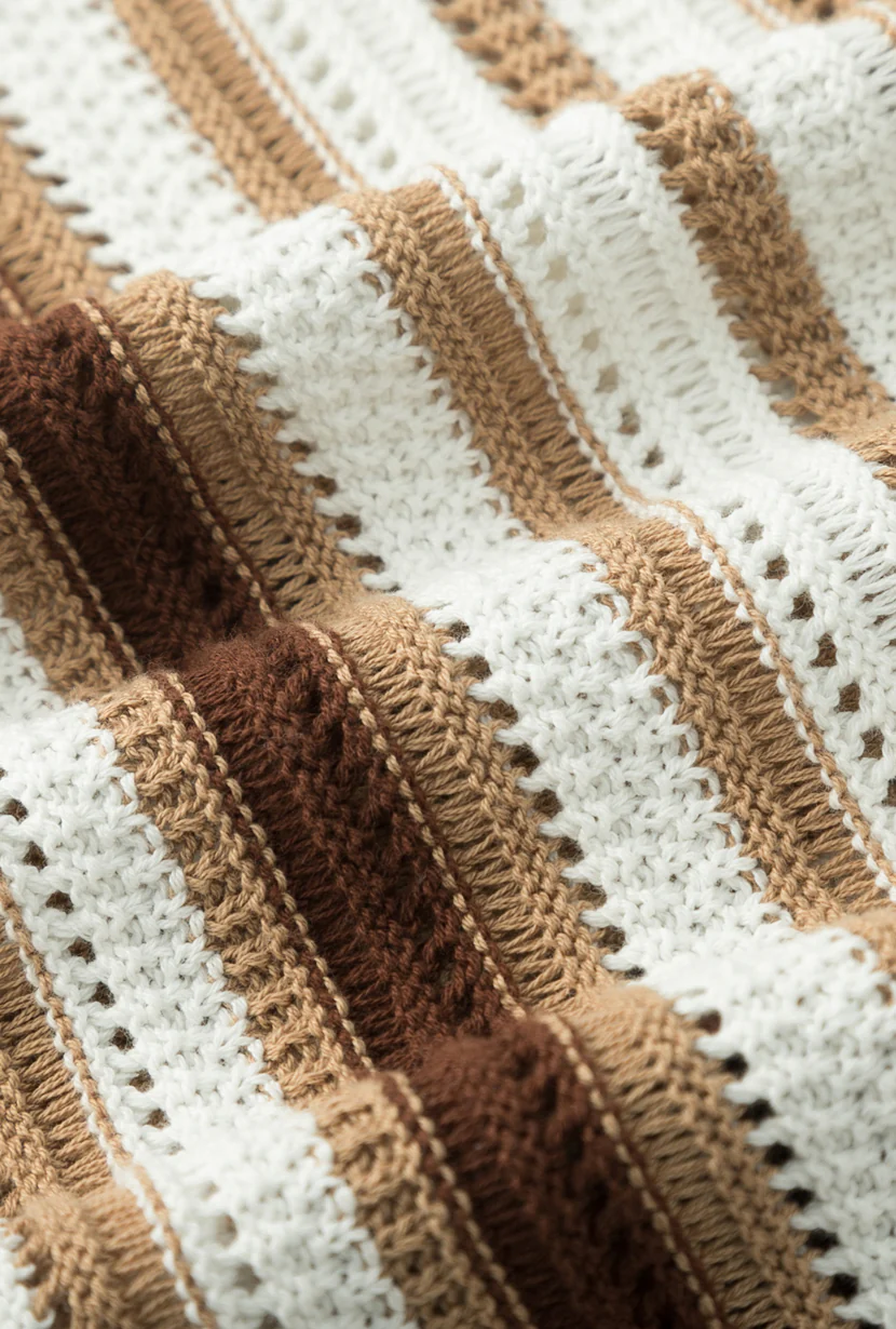 Dotty Cotton Crochet Top - Striped - Image 11