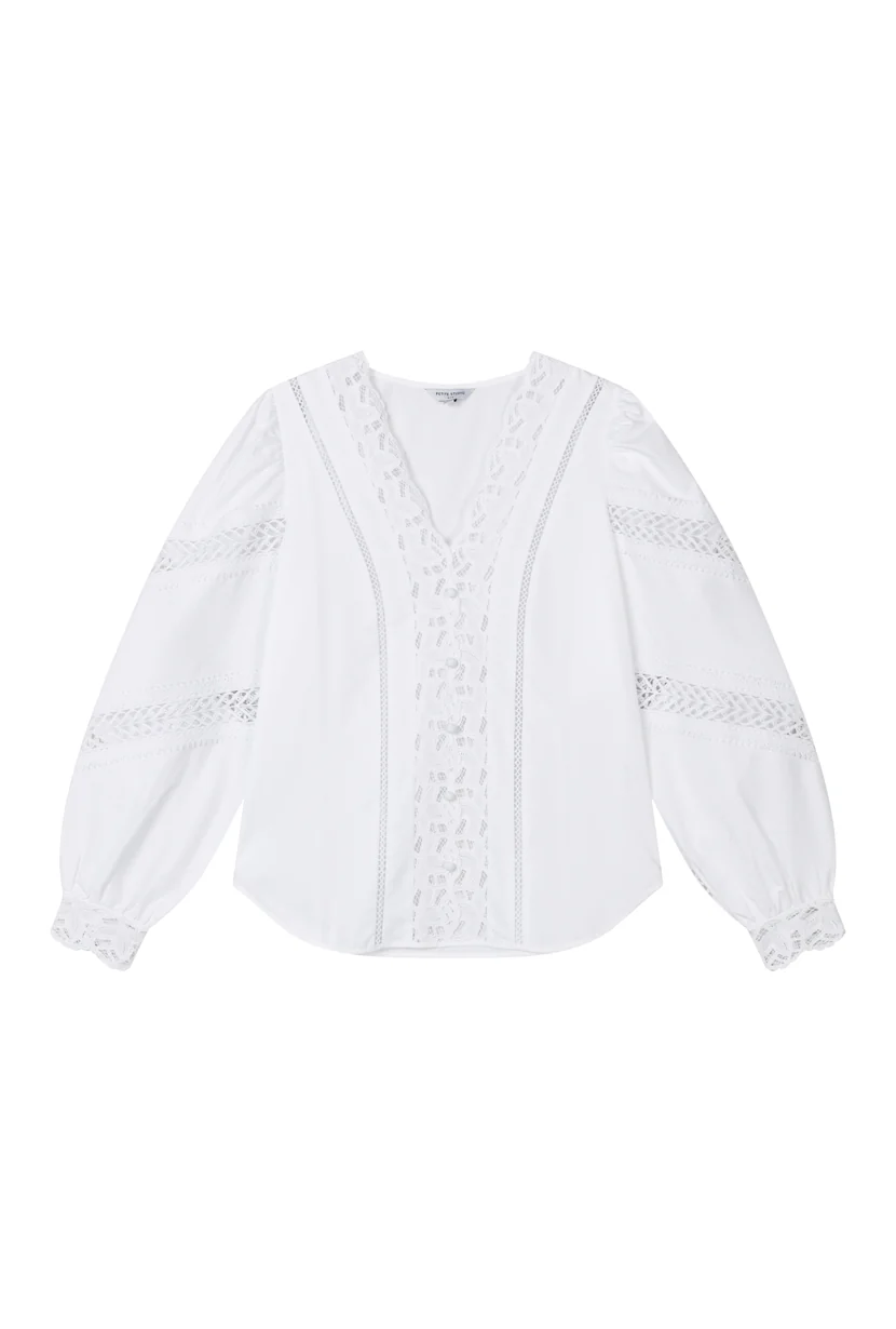 Drew Cotton Blouse - Ivory - Image 12