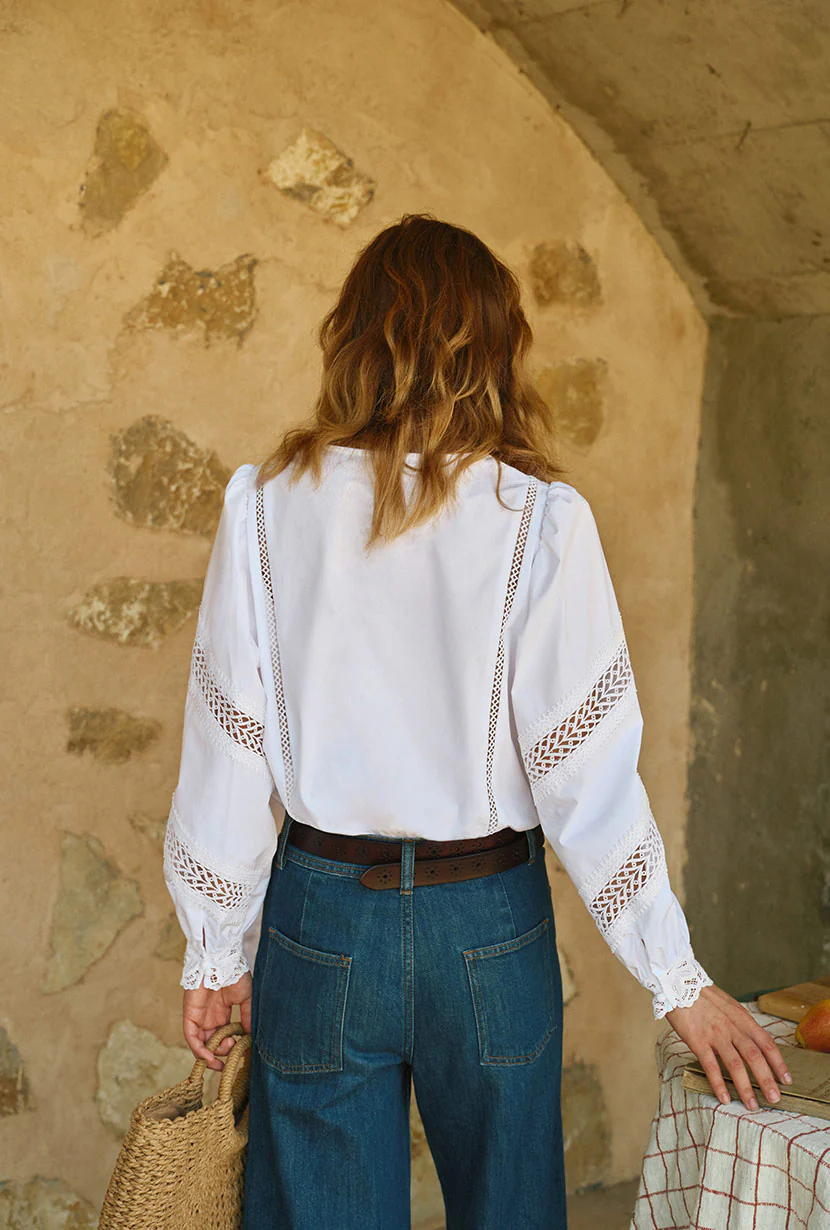 Drew Cotton Blouse - Ivory - Image 4