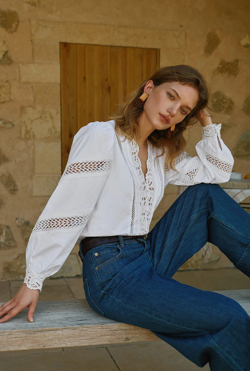 Drew Cotton Blouse - Ivory - Image 6