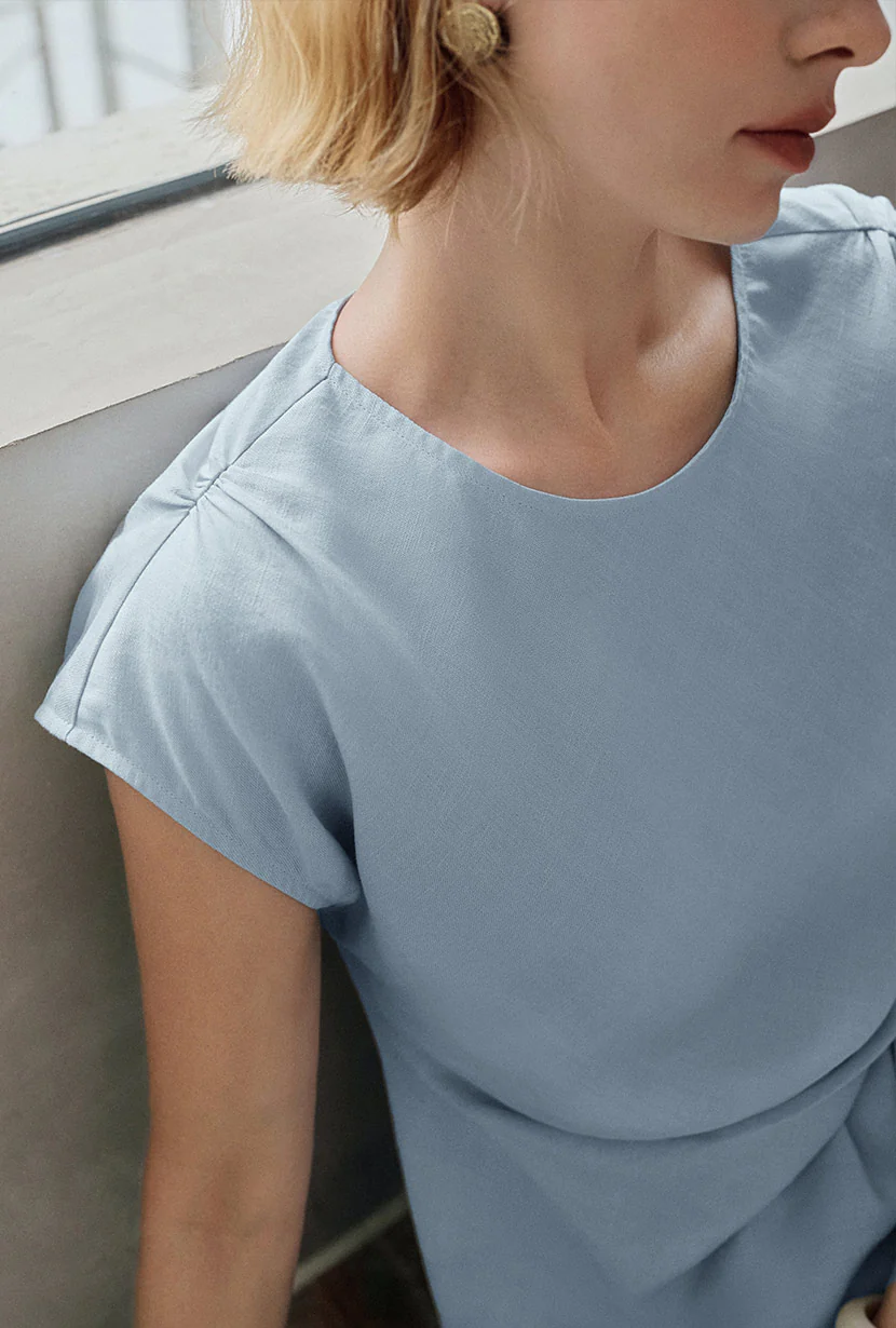 Elisha Tencel Dress - Sky - Image 6