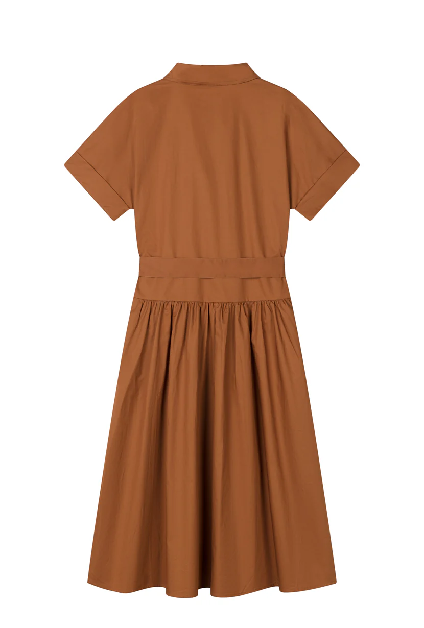 Ellory Cotton Shirt Dress - Dark Ginger - Image 8