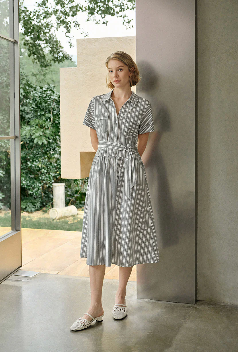 Ellory Cotton Shirt Dress - Striped - Image 3