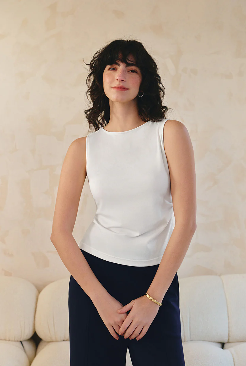 Elyse Jersey Top - White