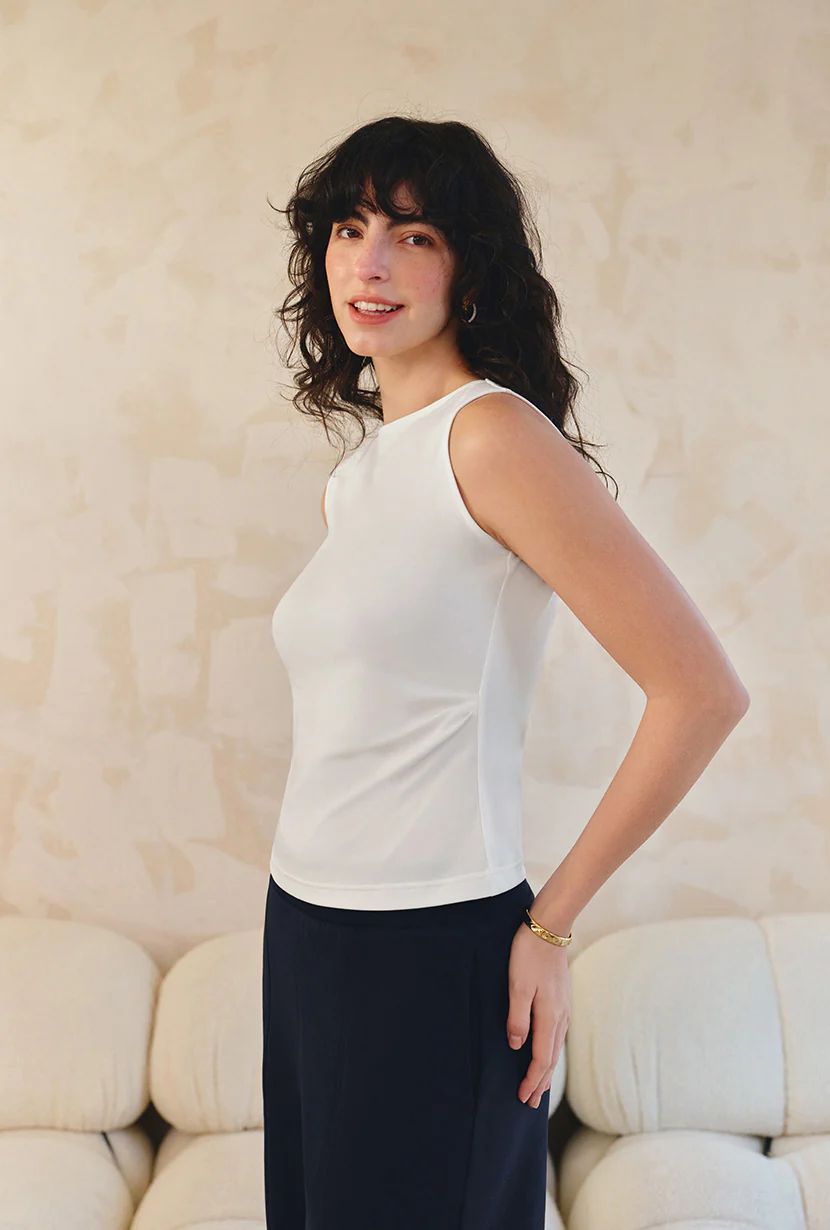 Elyse Jersey Top - White - Image 7