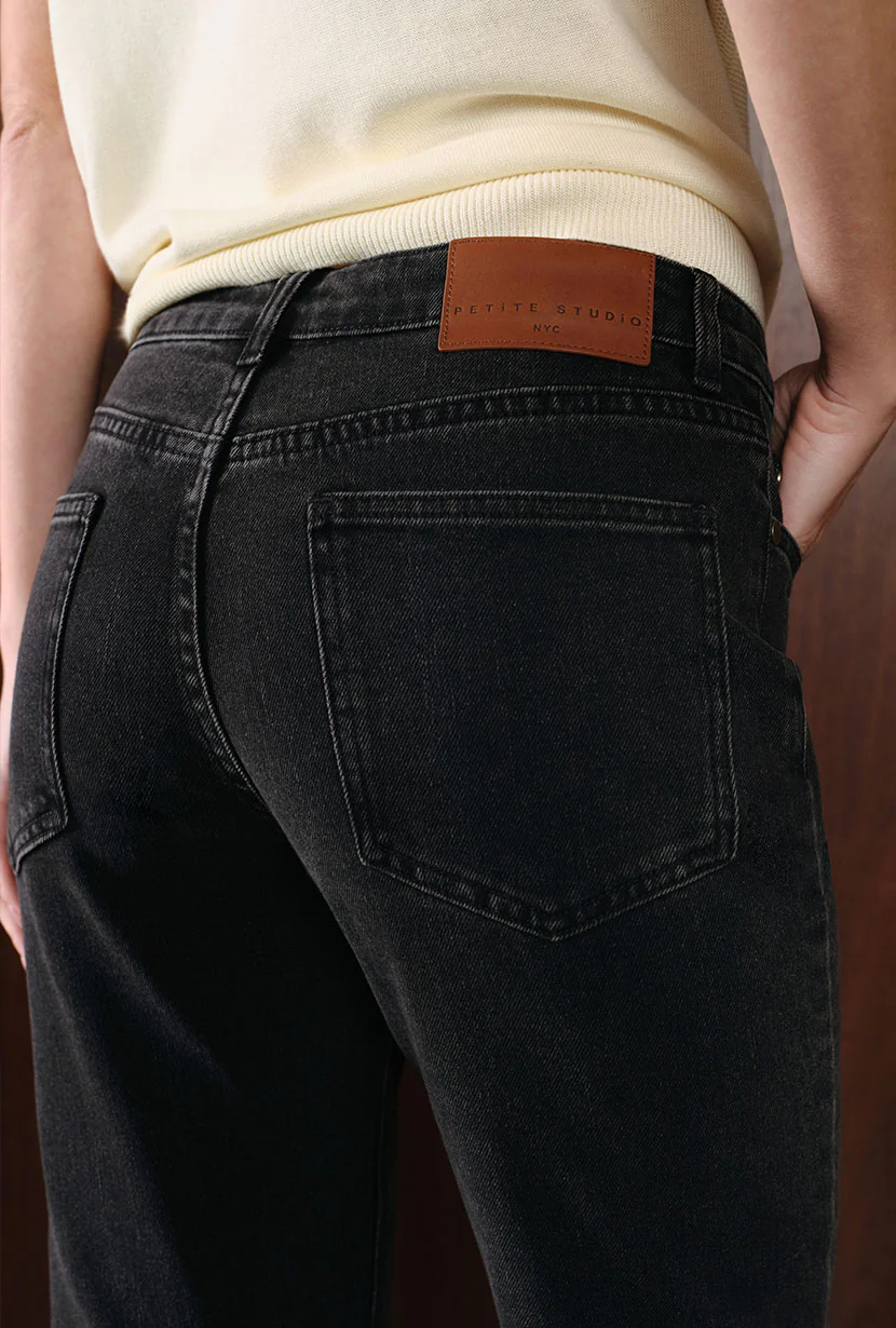 Enid High-Rise Slim Ankle Jeans - Black - Image 6