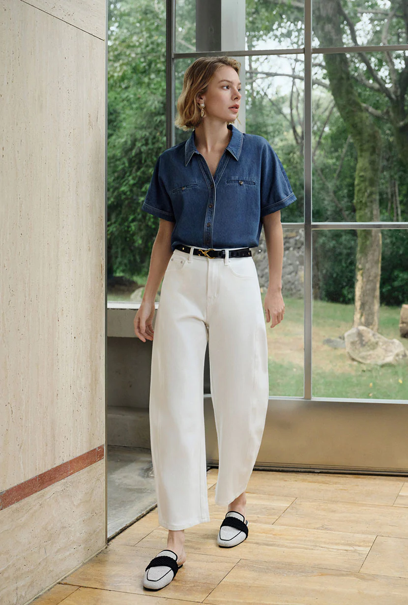 Eris Cotton Shirt - Denim Blue - Image 5