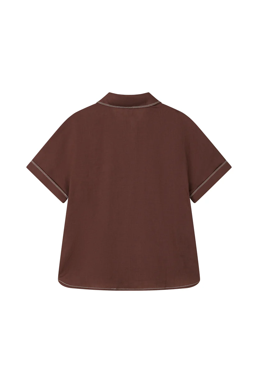 Eris Linen Shirt - Chocolate - Image 7